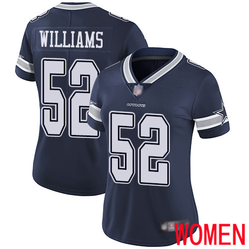 Women Dallas Cowboys Limited Navy Blue Connor Williams Home #52 Vapor Untouchable NFL Jersey->women nfl jersey->Women Jersey